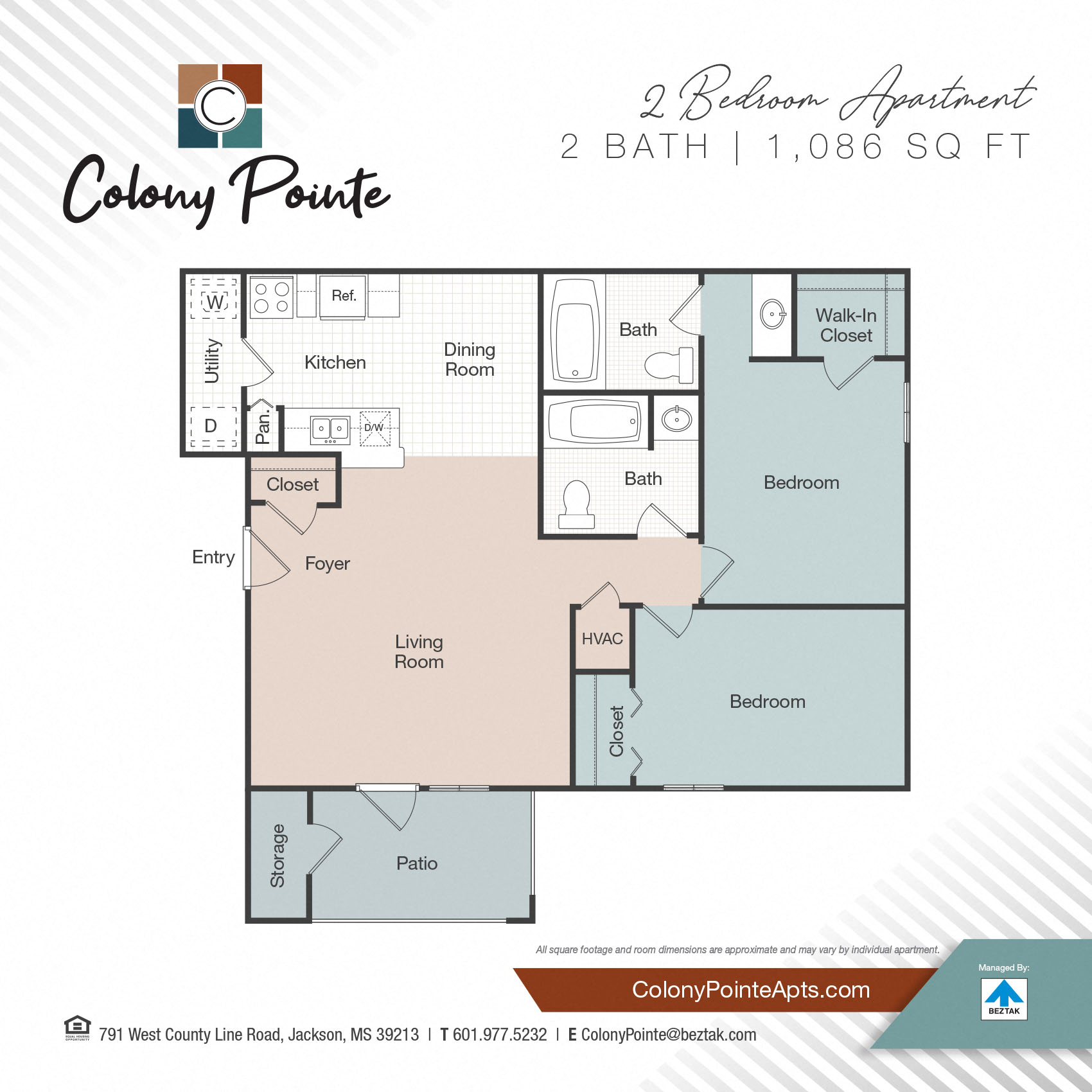 2 Bedroom floor plan